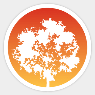 Elegant Tree Silhouette and The Sun II Sticker